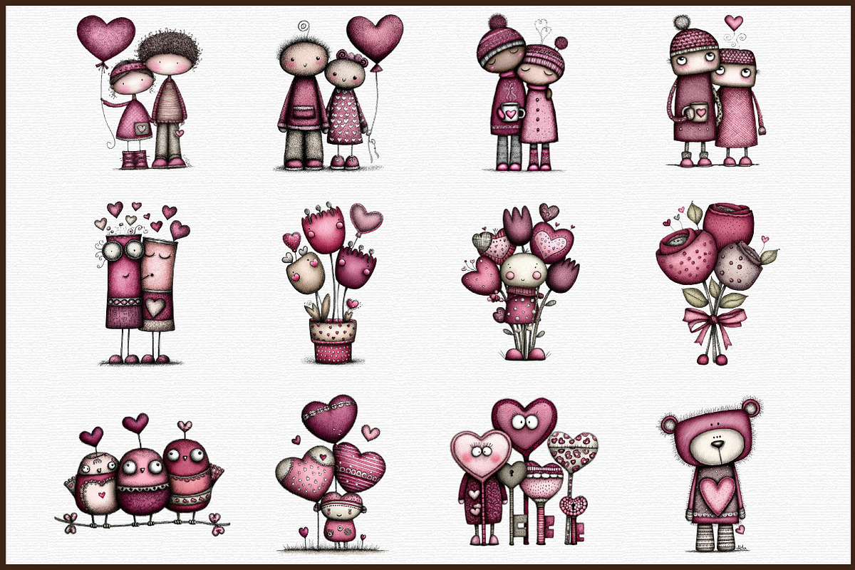 Valentine Clipart Bundle Valentines, an Illustration by Sublimation Artist (Photo 3 of 6)