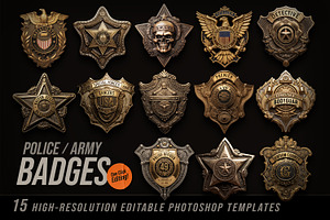 Police / Army / Sheriff Metal Badges