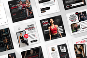 Fitness Static Ad Templates Canva, a Social Media Template by DigiPax (Thumbnail 3 of 11)