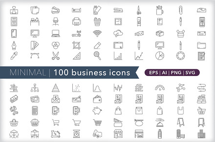 Minimal 100 business icons, an Outline Icon by Picture Window