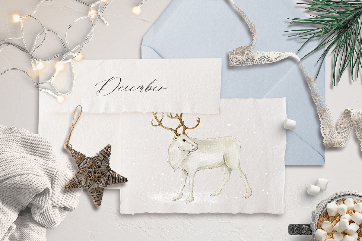 Winter celebration - watercolor set, an Animal Illustration by long summer (Photo 14 of 19)