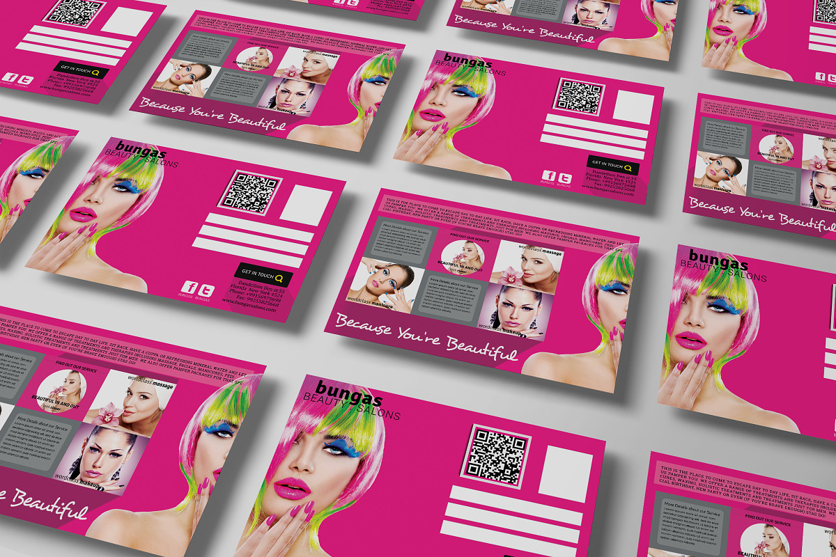 Flat Style Beauty Salons PostCard, a Card Template by Design Addict (Photo 3 of 4)