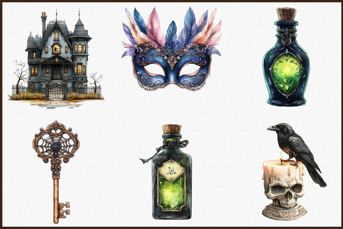 Gothic Antique Halloween Clipart Bun, an Illustration by Sublimation Artist (Photo 3 of 6)