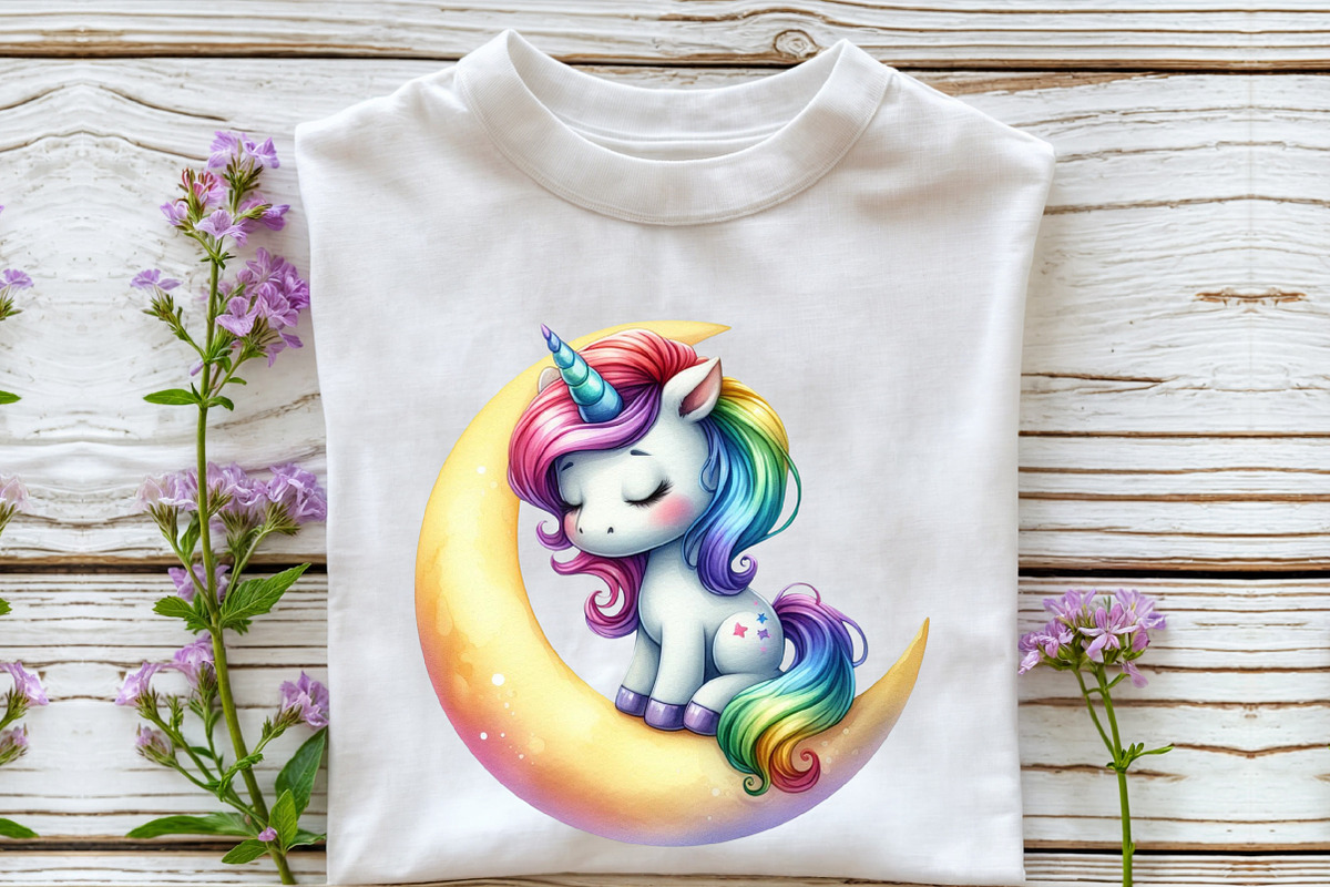 Rainbow Unicorn Watercolor Clipart, an Illustration by Rose Art (Photo 3 of 7)