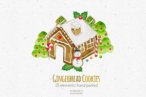 Watercolor Christmas Cookies Clipart