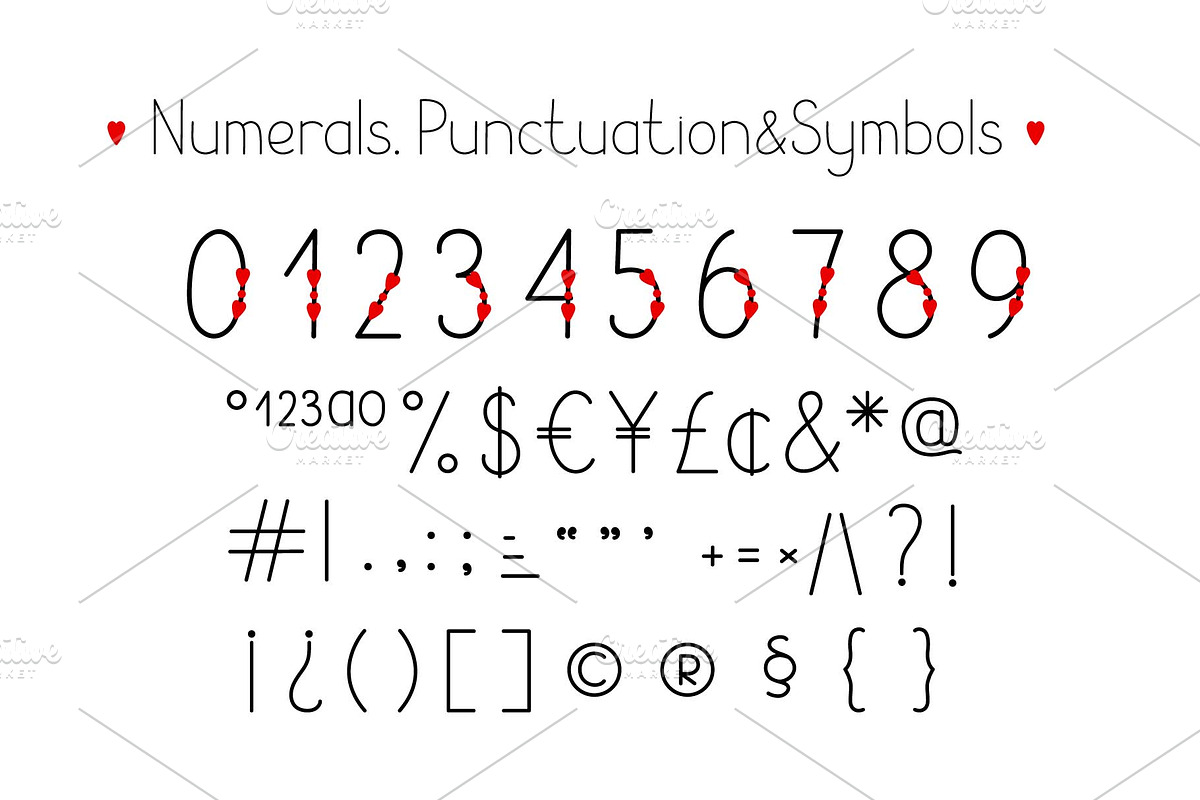 Heartful decorated font, a Sans Serif Font by Contes_de_fée (Photo 5 of 9)