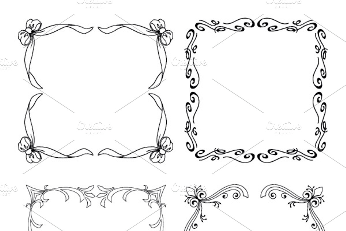 Hand Made Vector Frames Pack 3 preview 3