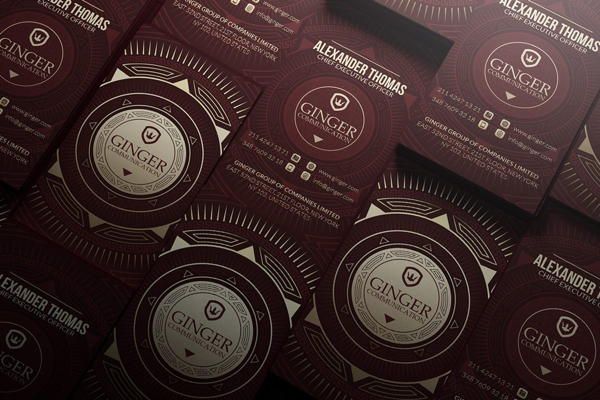 Gold And Red Business Card, a Business Card Template by Marvel (Photo 3 of 5)