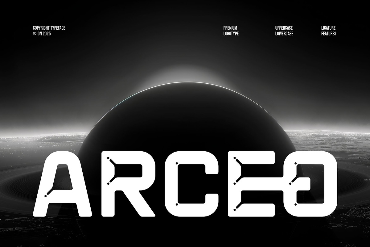 Arceo || Modern Futuristic Sans Seri, a Sans Serif Font by Ermedia Studio (Photo 1 of 10)