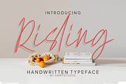 Risling Handwritting Script Font, a Handwritten Font by Vampstudio (Thumbnail 1 of 12)