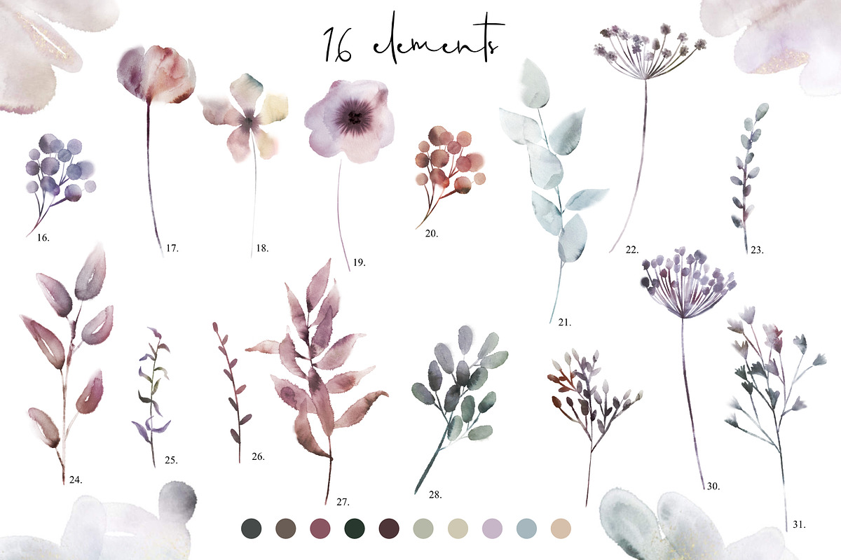 Loose floral & gold glitter, an Illustration by marie dricot (Photo 10 of 21)