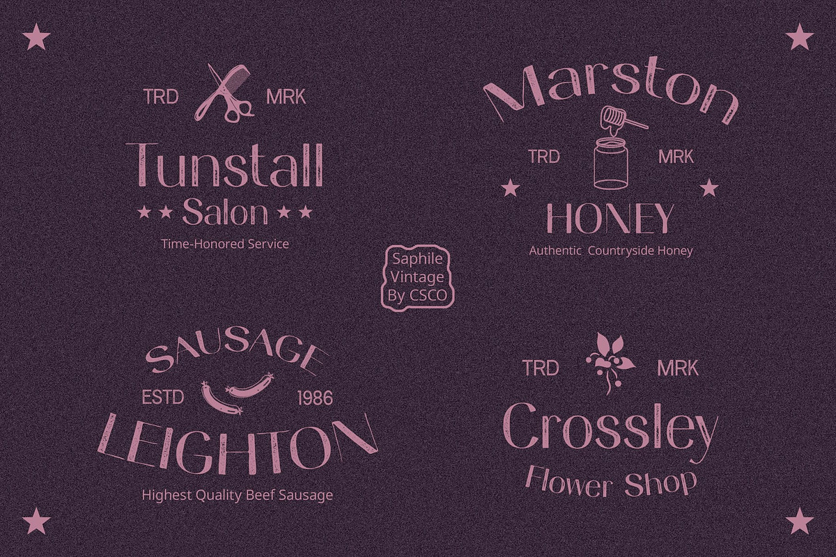 Saphile Vintage, a Sans Serif Font by Craft Supply Co. (Photo 5 of 8)