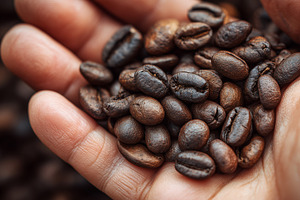 Close up of a hand holding roasted, a Food & Drink Photo by MistyDay