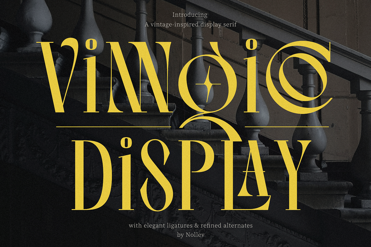 Vingico – Elegant Serif Display Font, a Serif Font by Nollev (Photo 2 of 15)