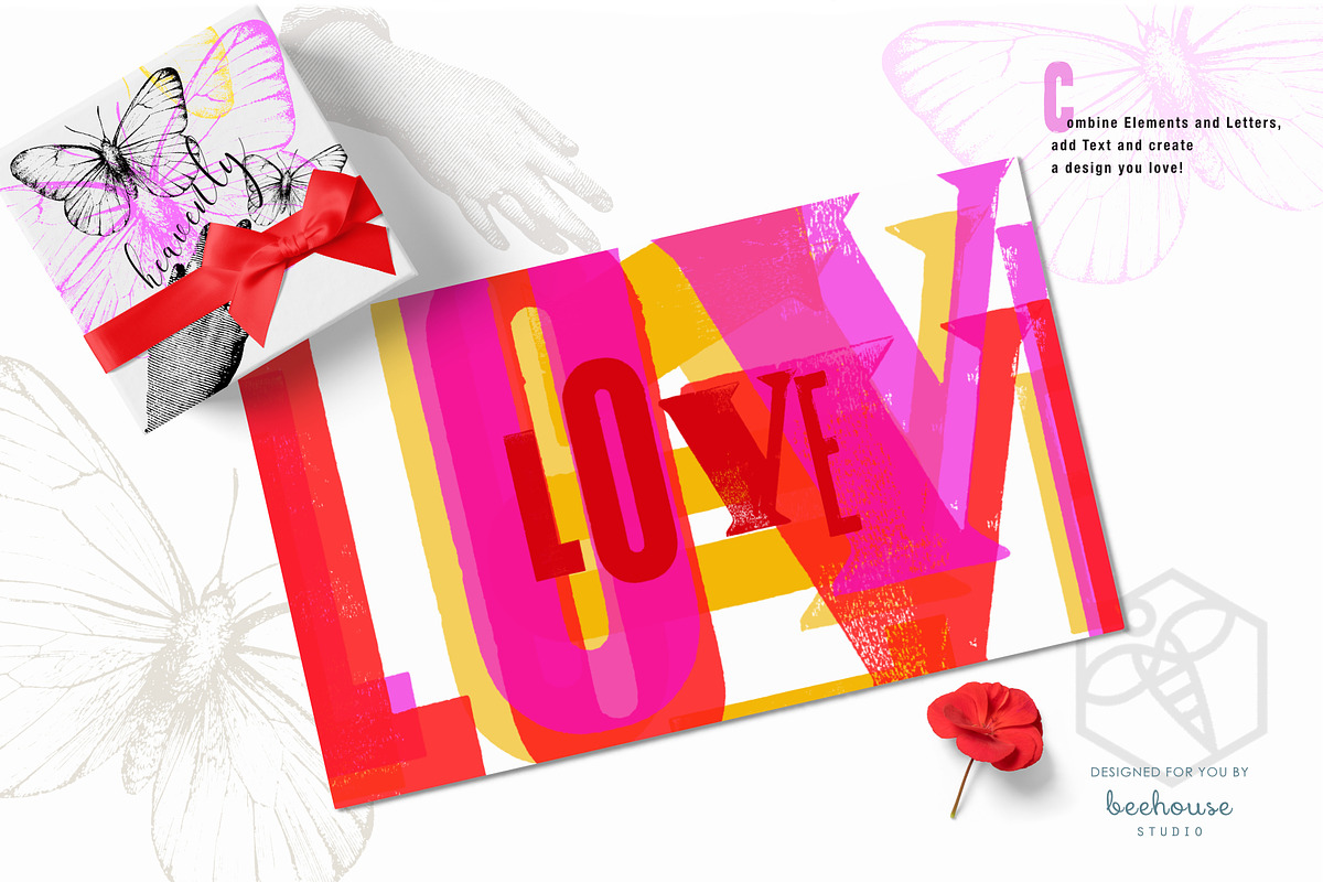 Letters and vintage Graphic Elements, an Illustration by beehouse studio (Photo 8 of 10)