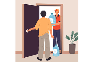 Home fresh water delivery service, a Food Illustration by Vectorbuum