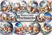Fawn Sleeping on Moon Sublimation Cl, an Illustration by SVGArt (Thumbnail 1 of 3)