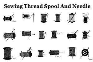 Sewing thread spool and needle, a Graphic by hafijul