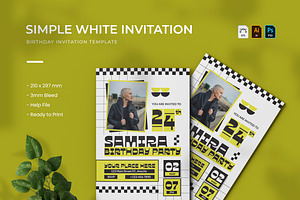 Simple White - Birthday Invitation, an Invitation Template by VUNIRA
