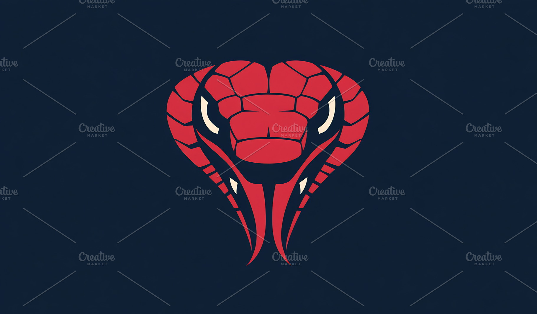 Red cobra graphic on dark background, a Photo by Beautiful things