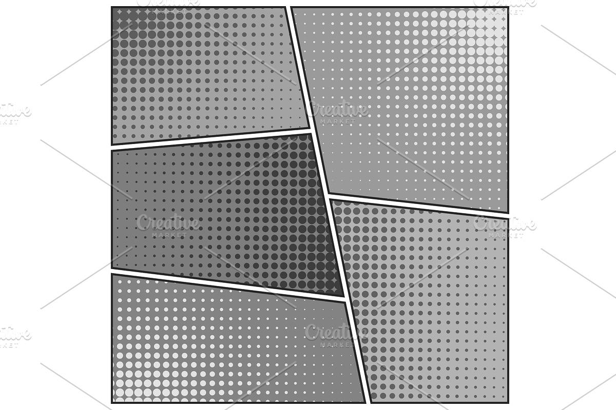 Cartoon comic backgrounds set, an Illustration by 32pixels