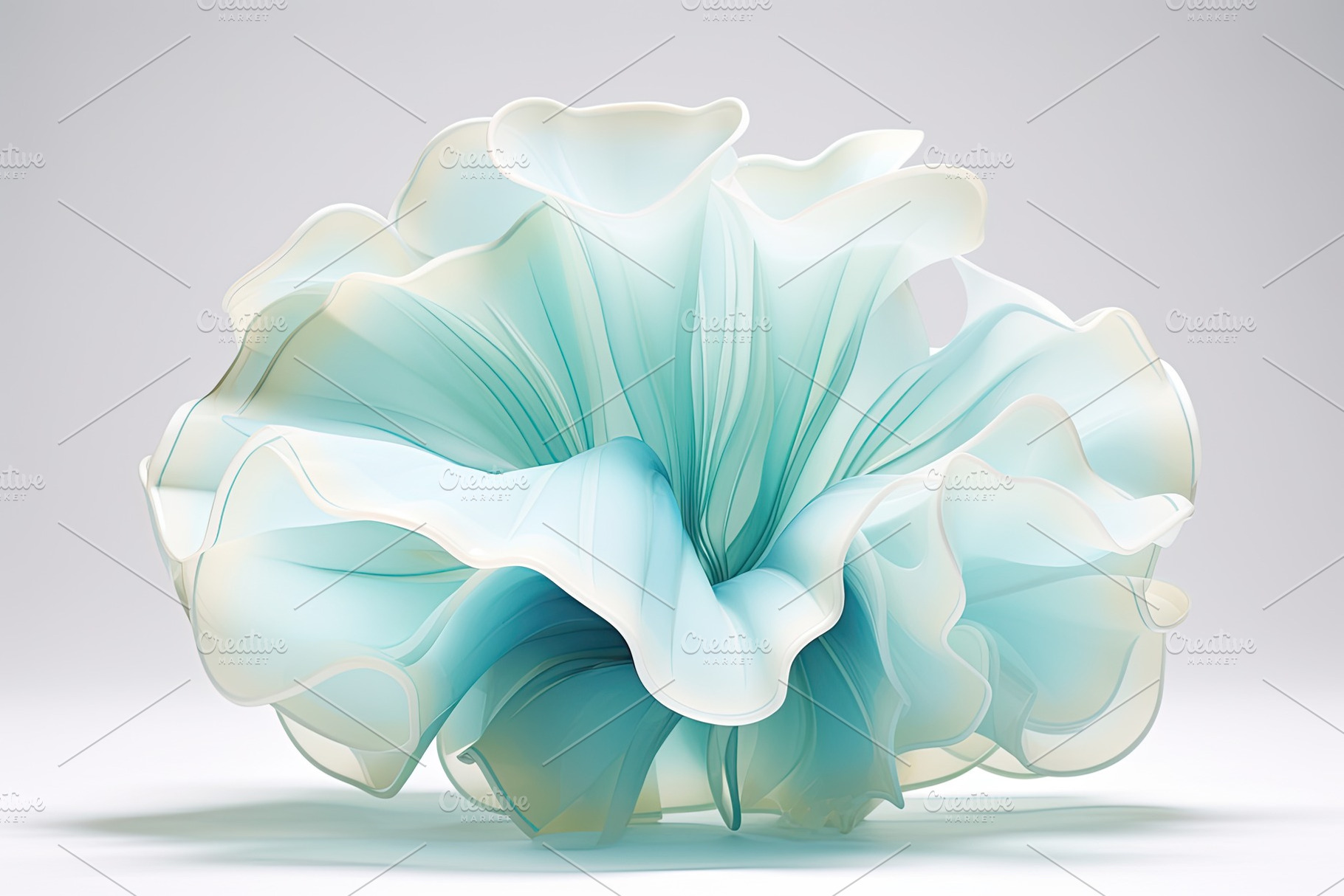 3d rendering of abstract blue flower, a Photo by Iftikhar Alam