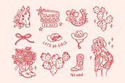 Cowgirl party clip art EPS, PNG, SVG, an Object Graphic by Viaireshop (Thumbnail 1 of 9)