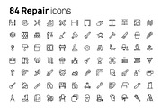 Repair line icons set, an Outline Icon by AIWD (Thumbnail 2 of 2)
