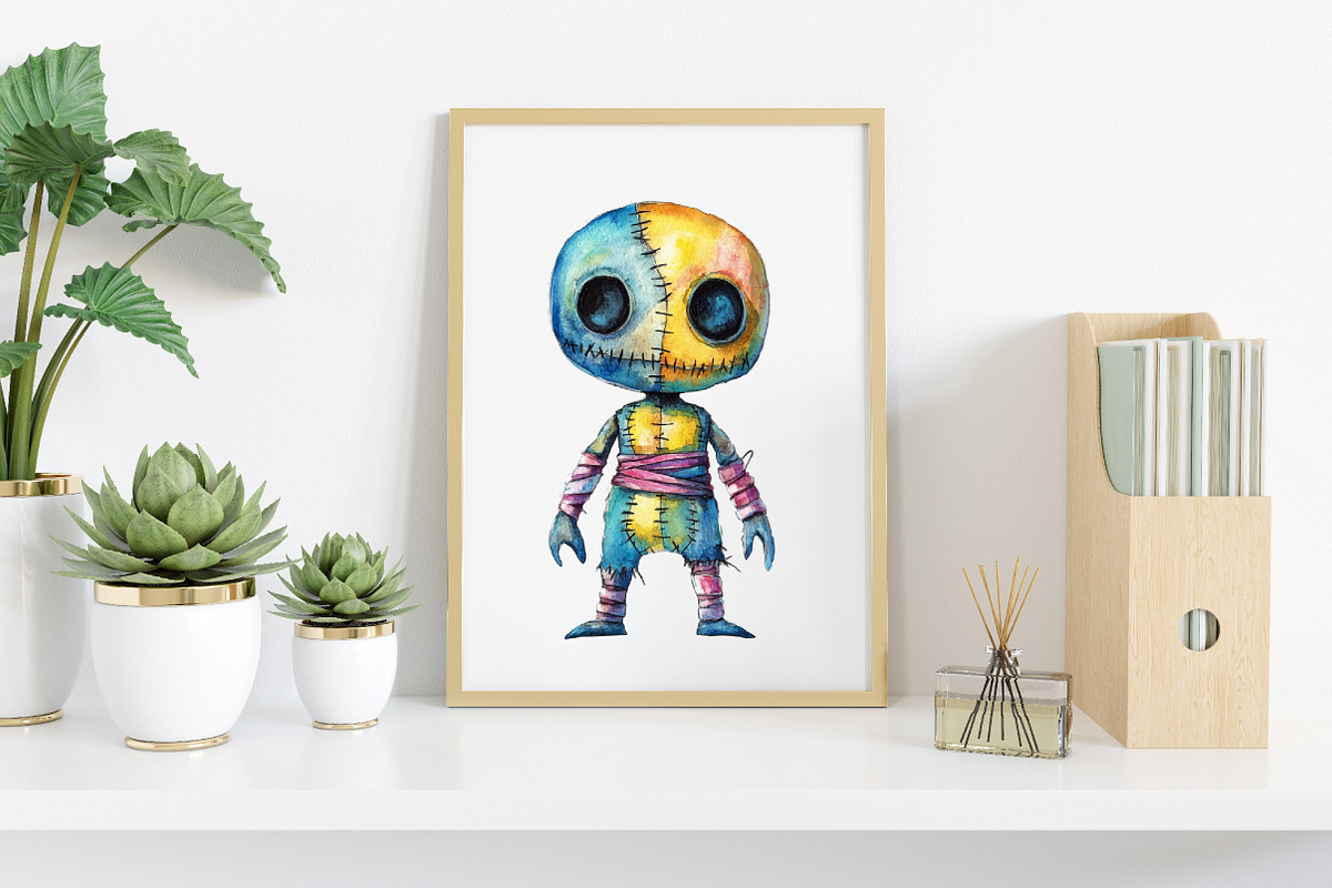 Watercolor Creepy Halloween Clipart, an Illustration by Canvas Craft (Photo 6 of 7)