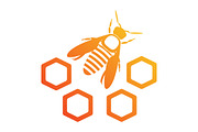 Bee icon with honeycomb., an Icon by NKuvshinov (Thumbnail 1 of 3)