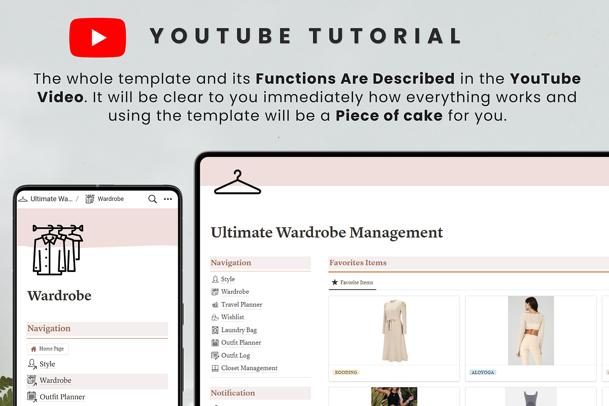 Wardrobe Manager Notion Template, an App Template by MondaySpark (Photo 8 of 9)