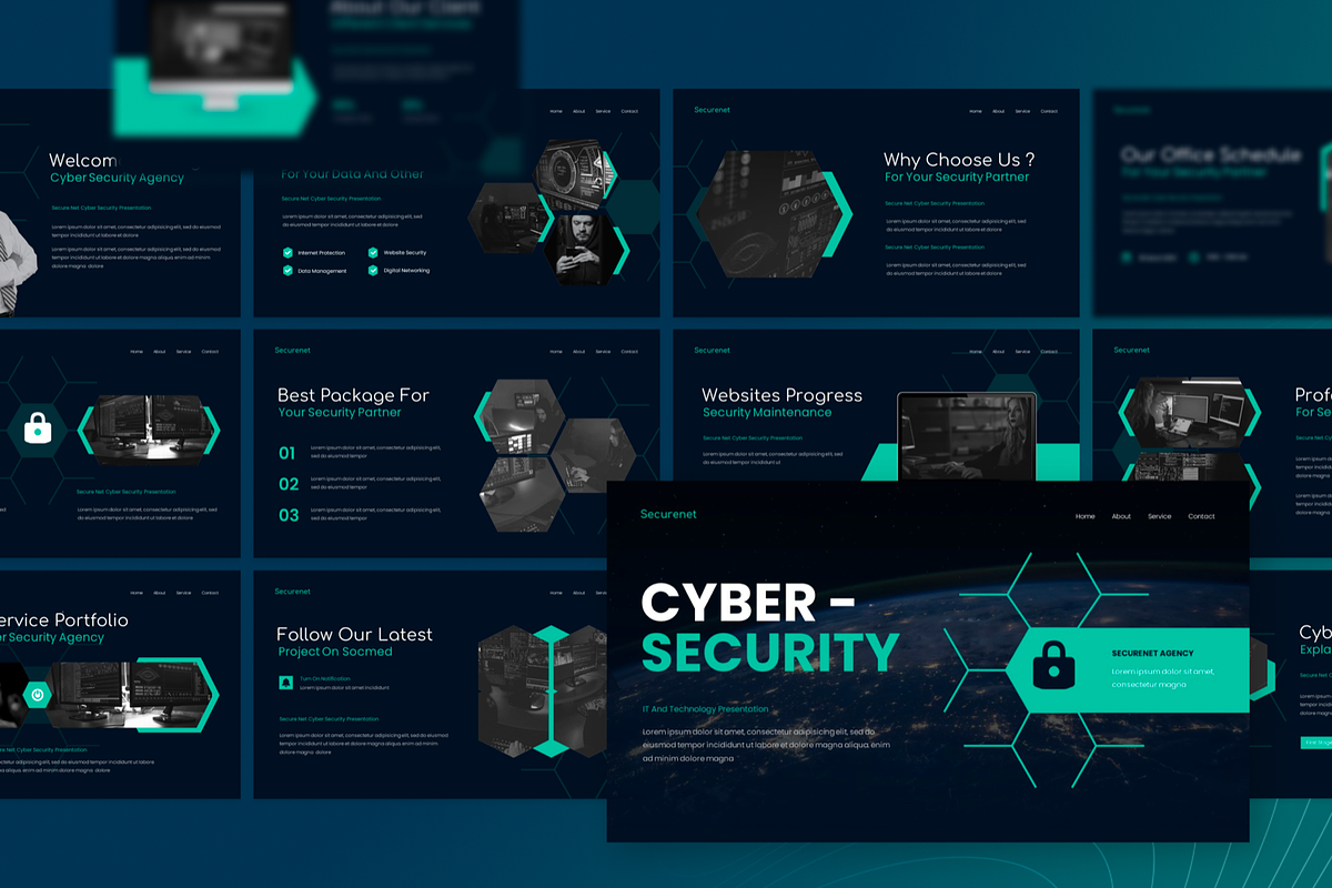 Cyber Security Google Slide, a Presentation Template by SquidPixey (Photo 4 of 6)