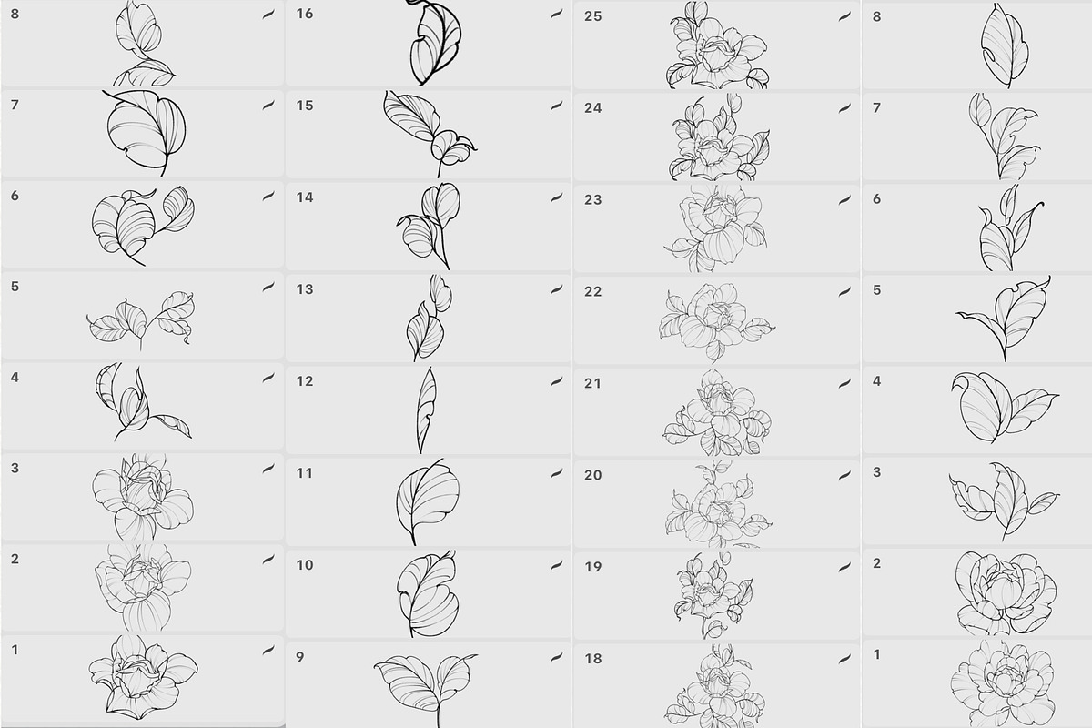 Procreate flower stamp, a Brush Add-On by AnnaPolitmerskaja (Photo 2 of 5)