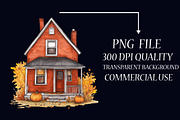 Autumn Houses Clipart, an Illustration by Libby Wishes (Thumbnail 3 of 7)