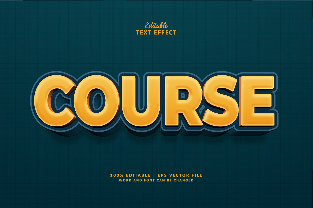 Text Effect Course, a Layer Style Add-On by Navy Graphic | Creative Market