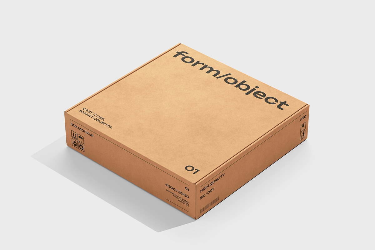 Flat Square Box Mockup, a Packaging Mockup by Design Squad