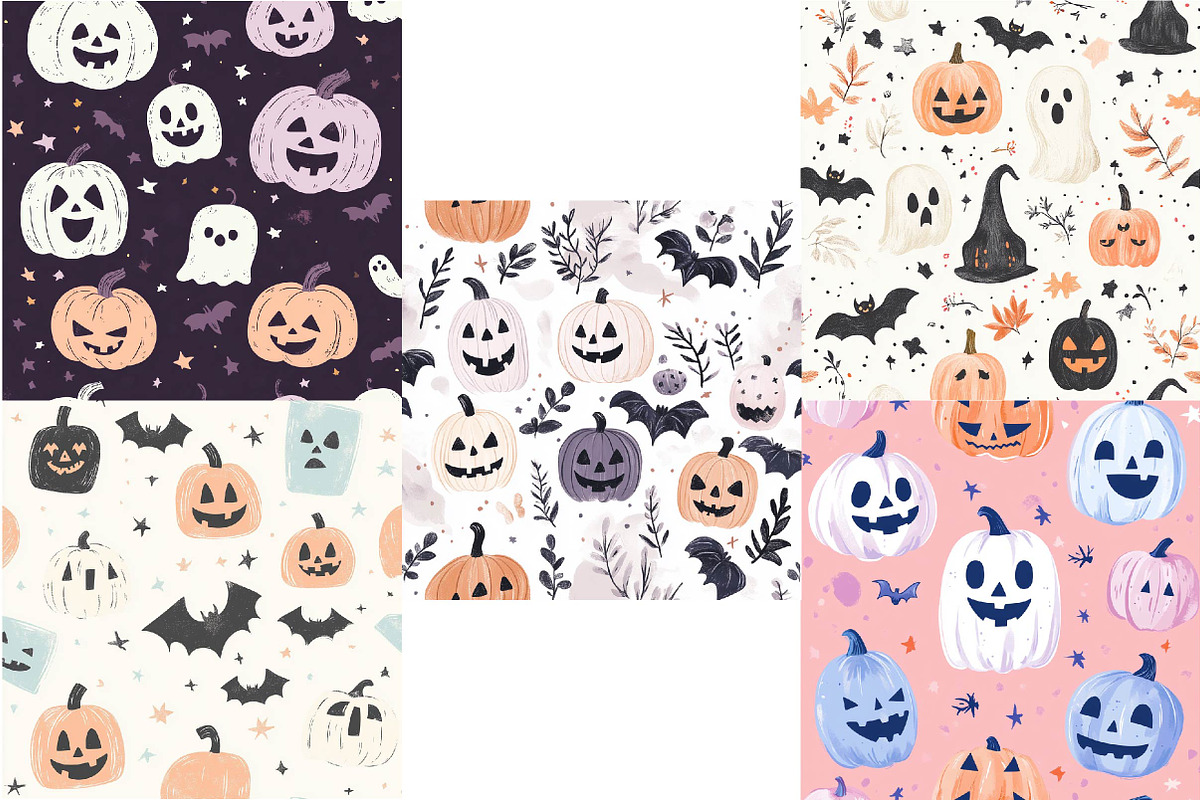 Cute Pastel Halloween Printable Patt, an Illustration by DreamPrint404 (Photo 2 of 5)