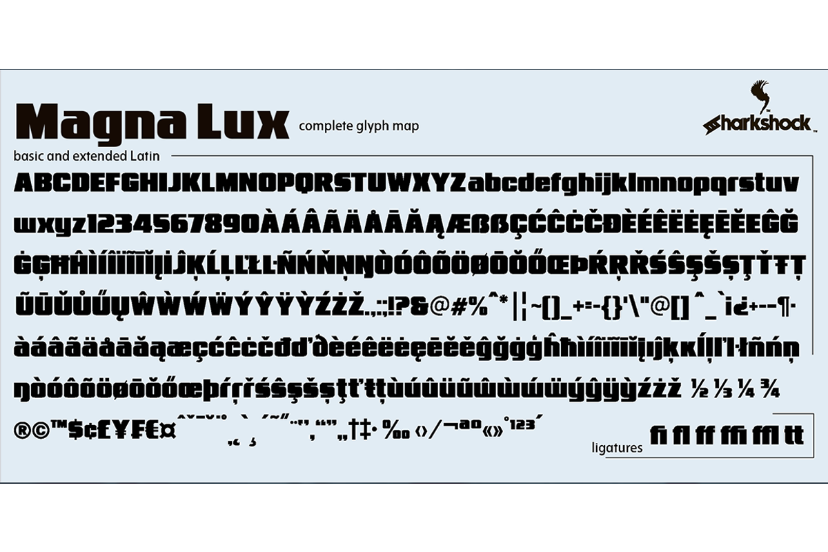 Magna Lux, a Sans Serif Font by Sharkshock (Photo 9 of 10)