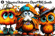 Whimsical Halloween Clipart, a Seasonal Illustration by CreationArt (Thumbnail 1 of 5)