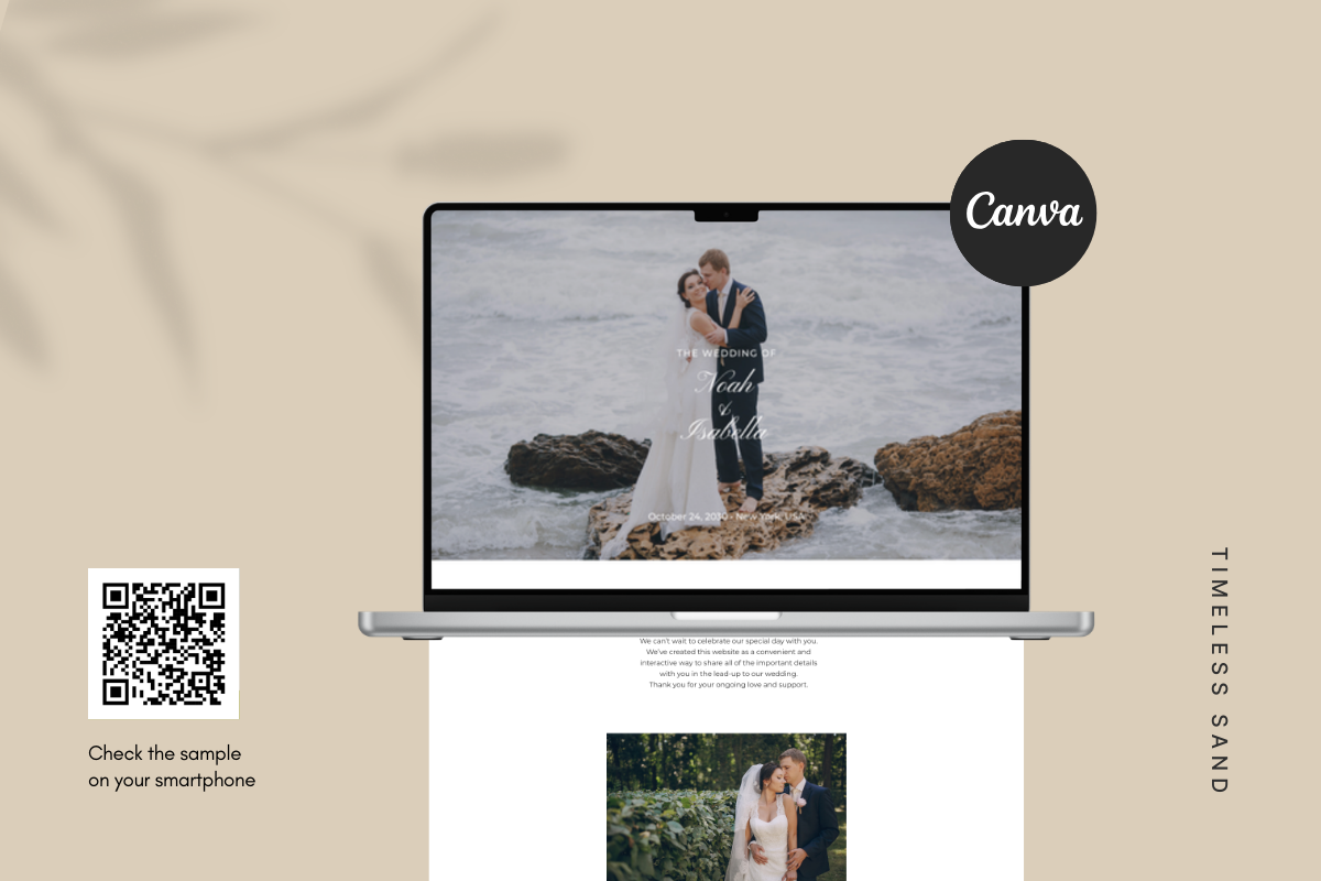 Modern Beige Wedding Website Canva, a Landing Page Template by batang (Photo 2 of 4)