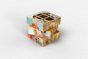 Rubik's Cube Mockup - 6 Views