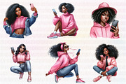 Watercolor Black Women Clip Art, an Illustration by CreationArt (Thumbnail 3 of 6)