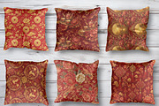Red Gold Chinoiserie Digital Papers, a Pattern Graphic by LA Design (Thumbnail 6 of 10)