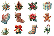Watercolor Vintage Christmas Element, an Illustration by Designworld (Thumbnail 4 of 6)