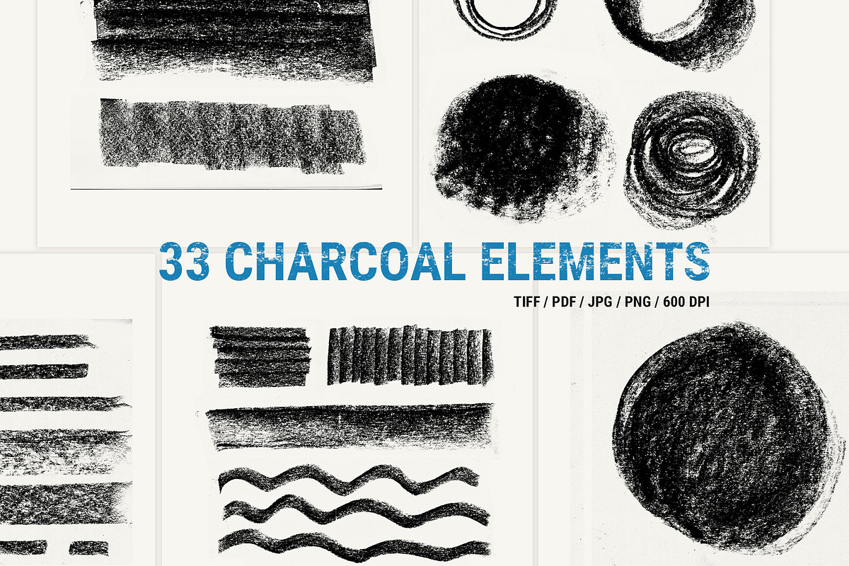 33 Charcoal hand painted elements, a Texture Graphic by My watercolor shop (Photo 1 of 8)