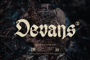 Devans Vintage Blackletter Typeface, a Blackletter Font by Ronny Studio (Thumbnail 1 of 9)