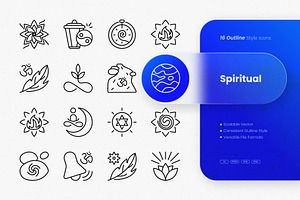 Spiritual Outline Icons, an Outline Icon by cidcud_graphic