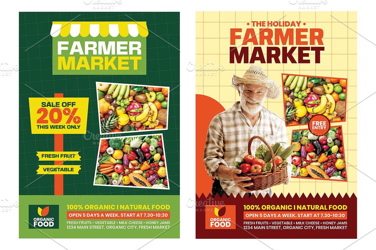Farmer market flyer template bundle, a Flyer Template by Yunus Ahmad (Photo 2 of 4)