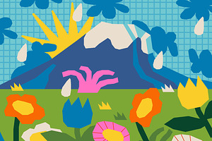 Blue Mountain Illustration, an Object Illustration by graphicook