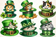 St Patrick's Day Cat Peeking out Hat, an Illustration by DreamCafeArt (Thumbnail 2 of 4)